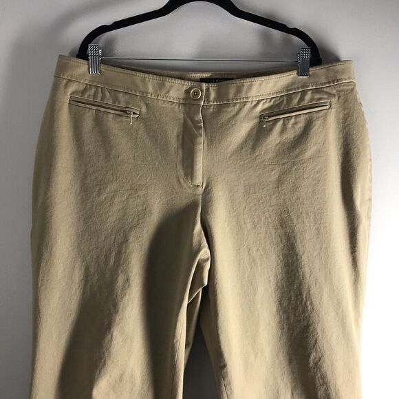 Talbots Size 20W‎ Petite Heritage Pants Crop Ankle Khaki Career Minimalist - Picture 2 of 13